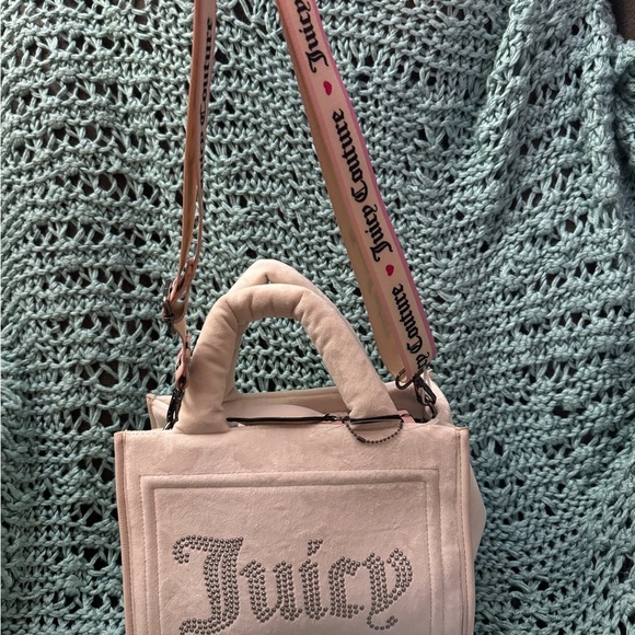 NEW! Juicy Couture Velour Extra Spender Tote Bag Crossbody Black Liquorice NWT - Picture 5 of 13